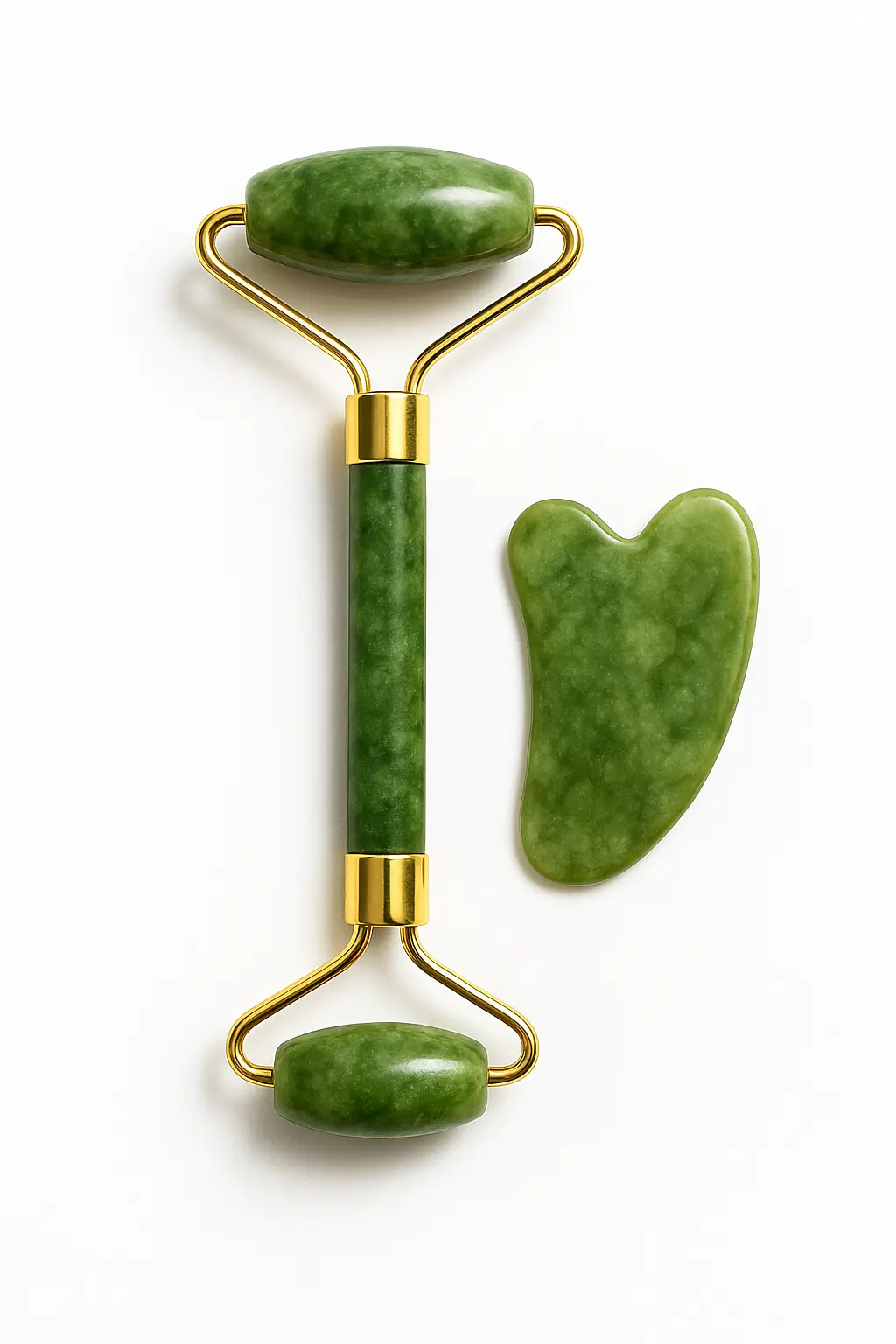 Jade roller and gua sha for face massage